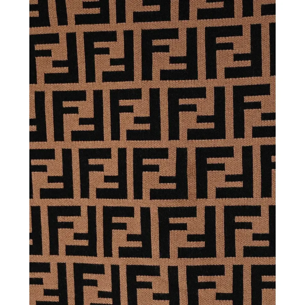 Fendi Zucca Knit Pencil Skirt Womens 10 Black Brown Polyester (Polymer) Viscose - Picture 3 of 7